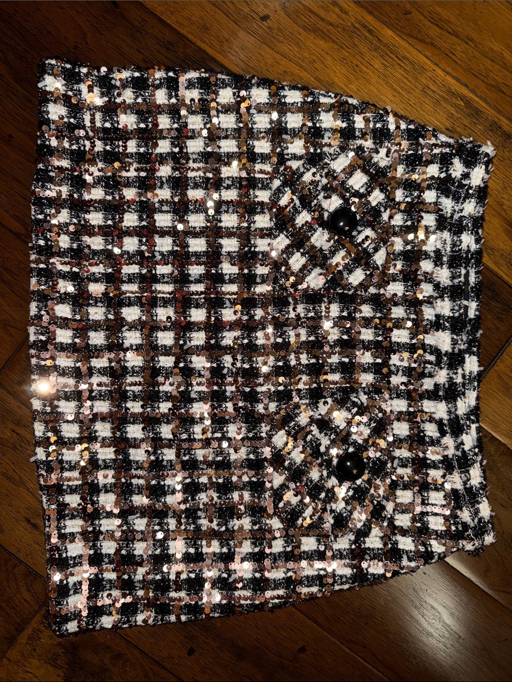 Le Superbe Sequin Tweed Mini Skirt sz 2 NWT